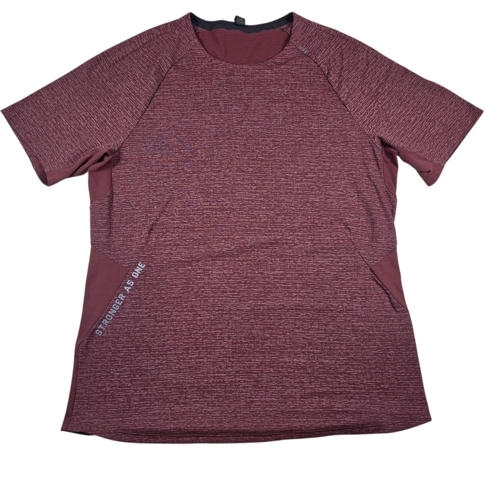 Lululemon X Barry's Bootcamp Heather Maroon "Stronger as One" S/S Shirt Men's S